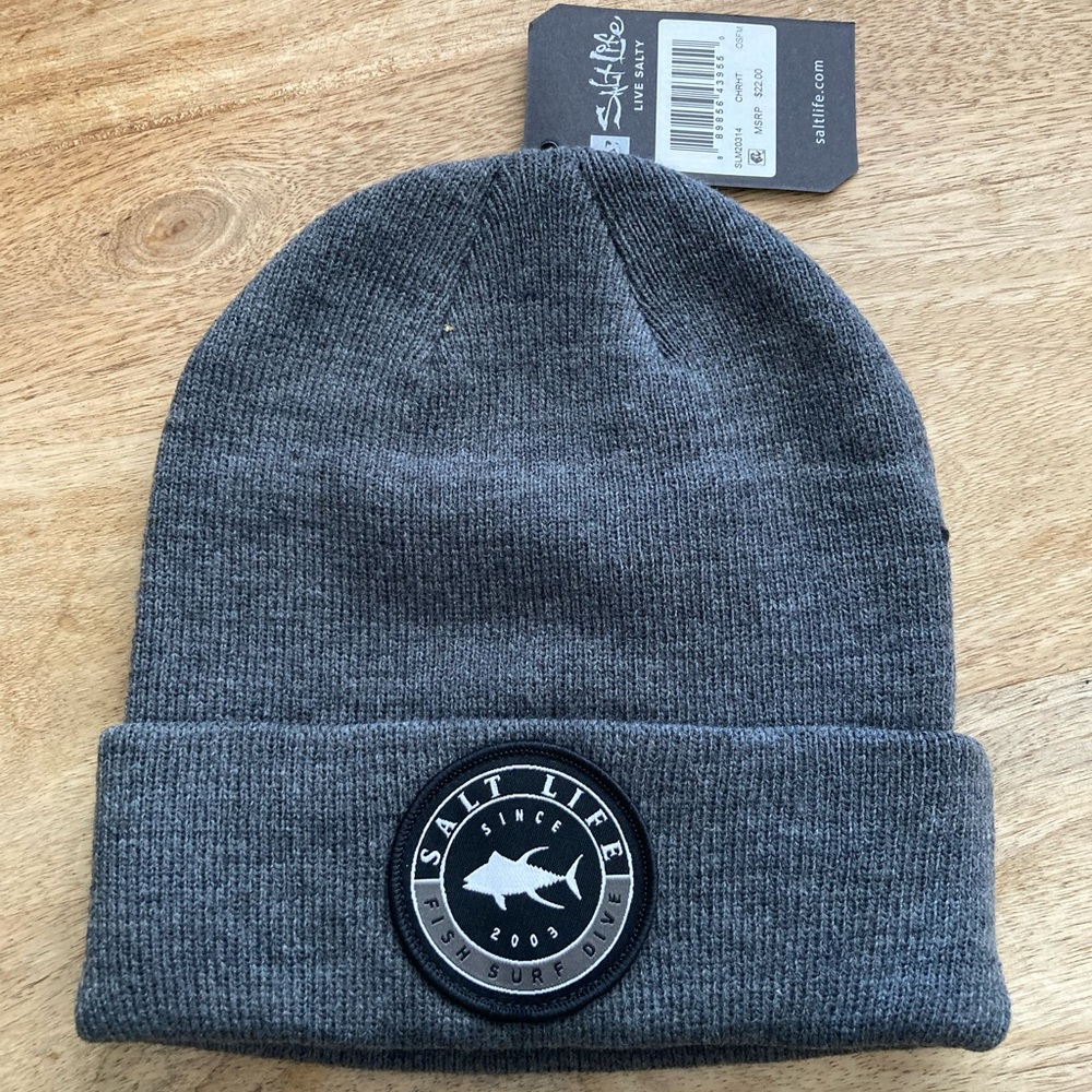 New Mens Salt life Beanie gray